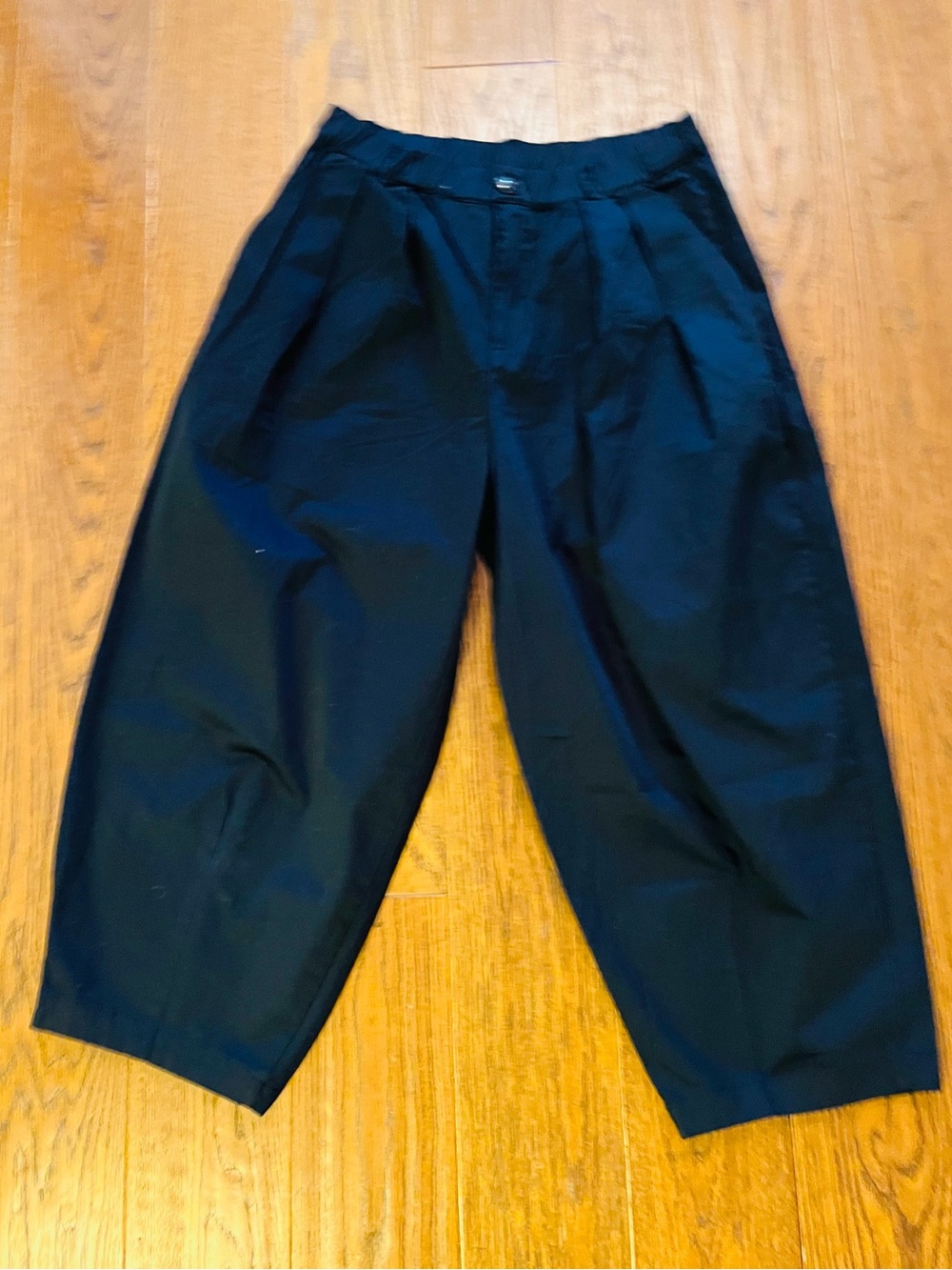 Maeve Black Wide-Leg Pleated Trousers